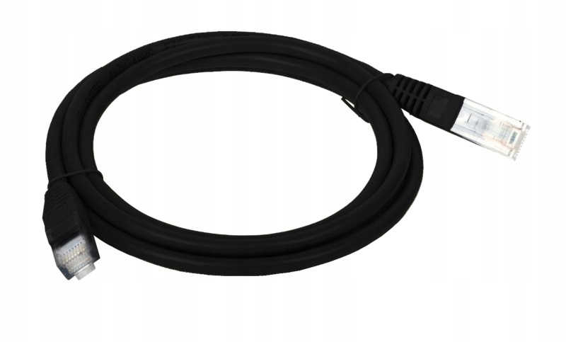 Patch-cord U/UTP kat.5e PVC 0.5m czarny – Idealne rozwiązanie do połączeń sieciowych