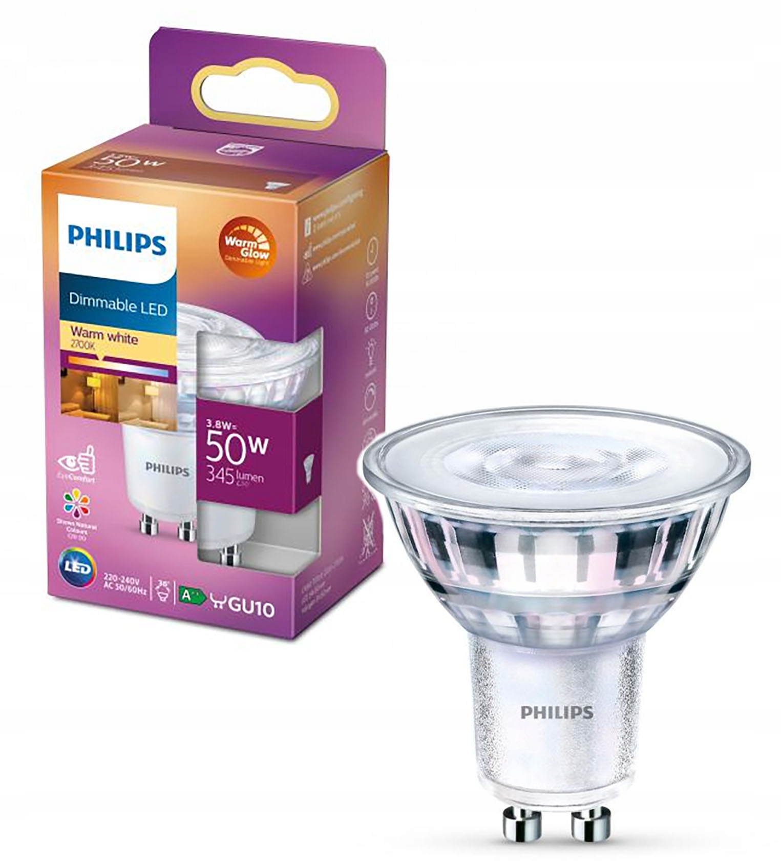Żarówka LED Philips GU10 3,8W 2700K – Idealne oświetlenie do Twojego domu