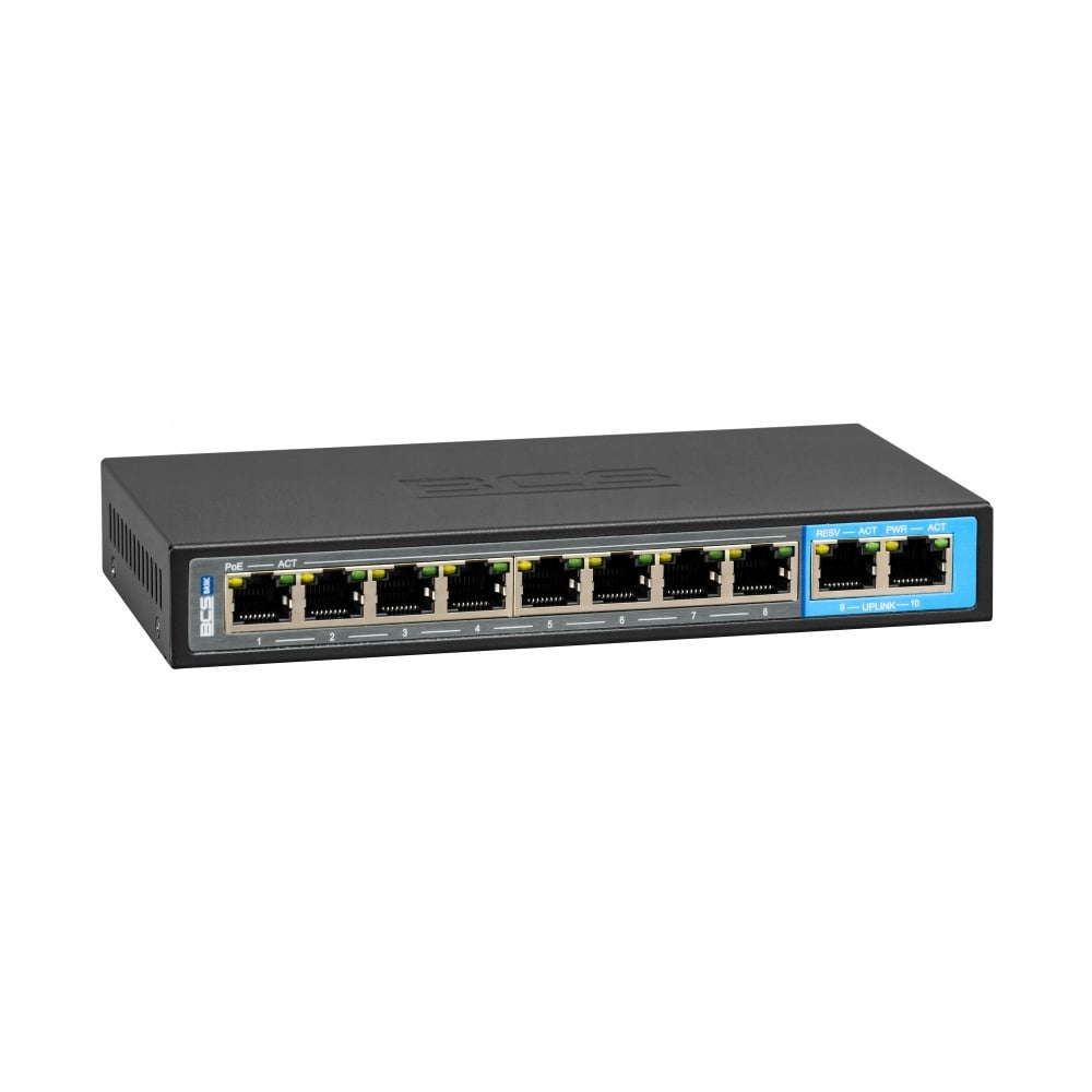 BCS-B-SP0802G – Switch PoE 8x PoE, 2x RJ45 Gigabit dla Twojej sieci