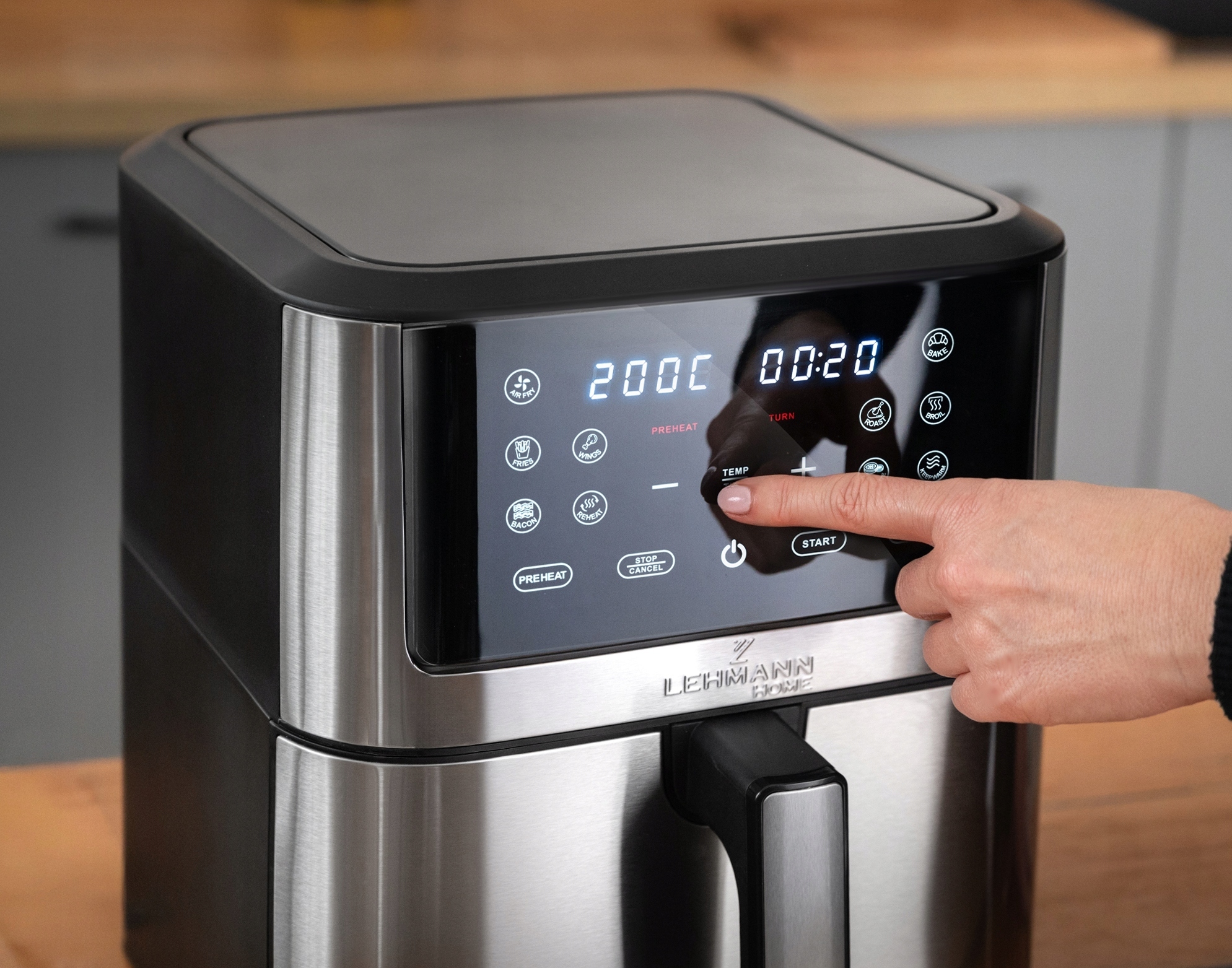 FRYTKOWNICA BEZTŁUSZCZOWA AIR FRYER FRYTOWNICA DUŻA 8L MISA 12 PROGRAMÓW XL Pojemność misy 8 l