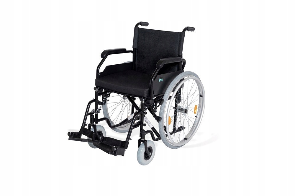 Stalowy wózek inwalidzki RF-1 Cruiser Czarny 48cm – Komfort i mobilność na co dzień