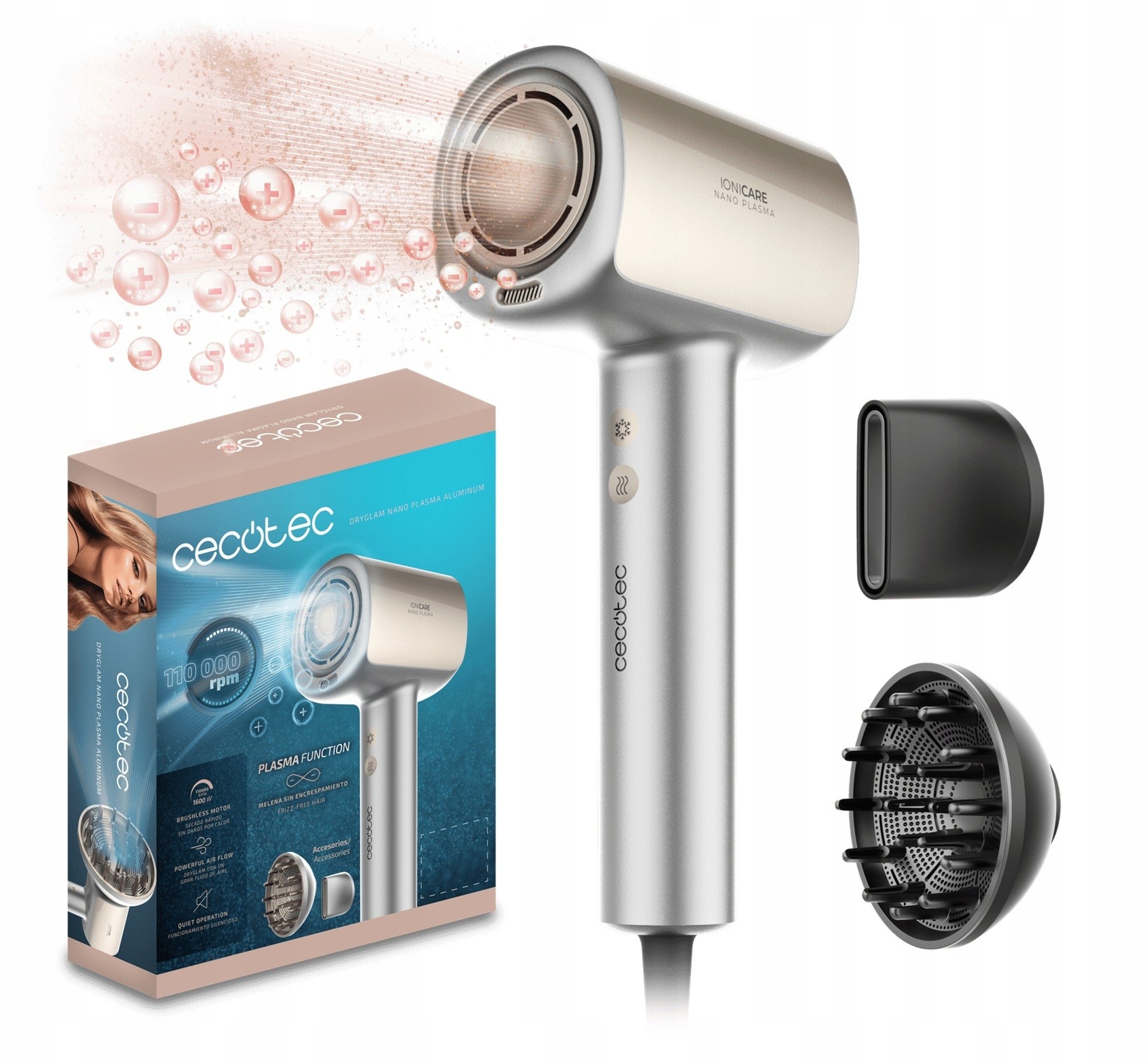 Akcesoria w zestawie – Dyfuzor i koncentrator dla perfekcyjnych fryzur