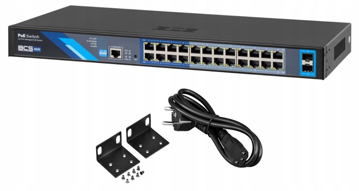 BCS-B-SP24G-2SFP-M – Profesjonalny zarządzalny switch PoE