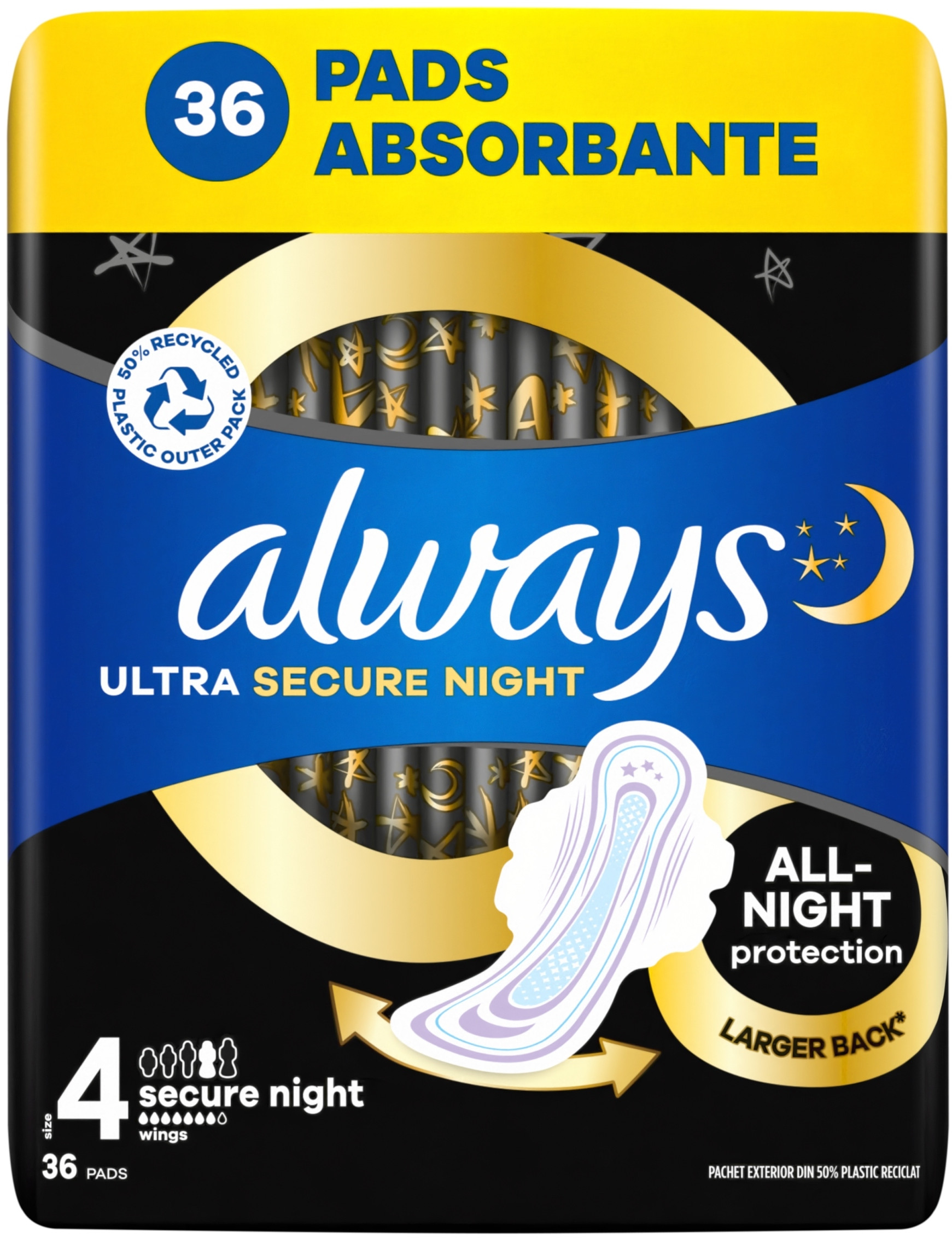 Higieniczne pakiety Always Ultra Secure Night Rozmiar 4 – Komfort i ochrona na noc