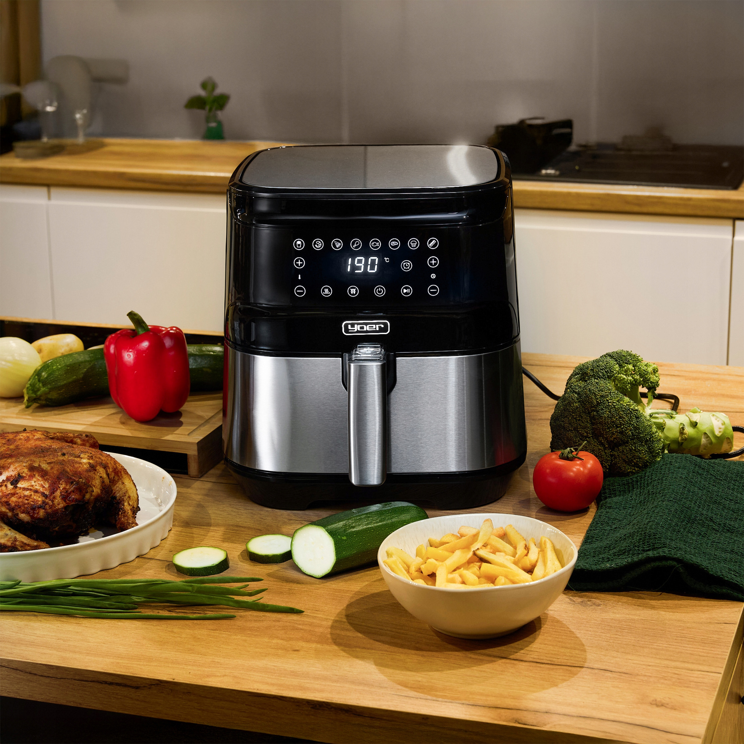 Wysoka moc 1700W – Idealne rezultaty smażenia i pieczenia