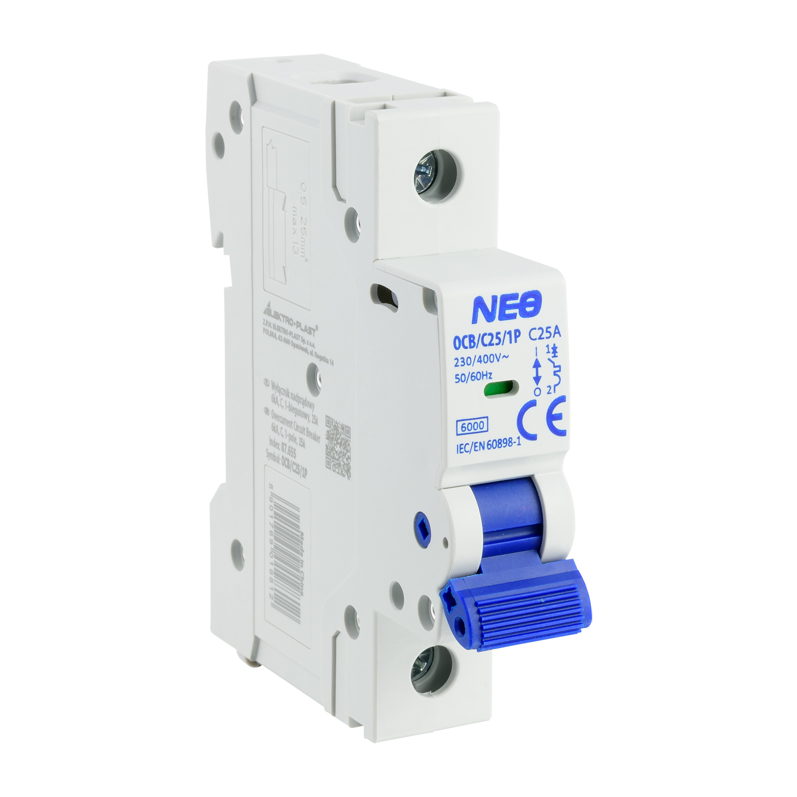 Wyłącznik nadprądowy 1P C 25A 6kA NEO OCB/C25/1P – Bezpieczeństwo Twojej instalacji elektrycznej