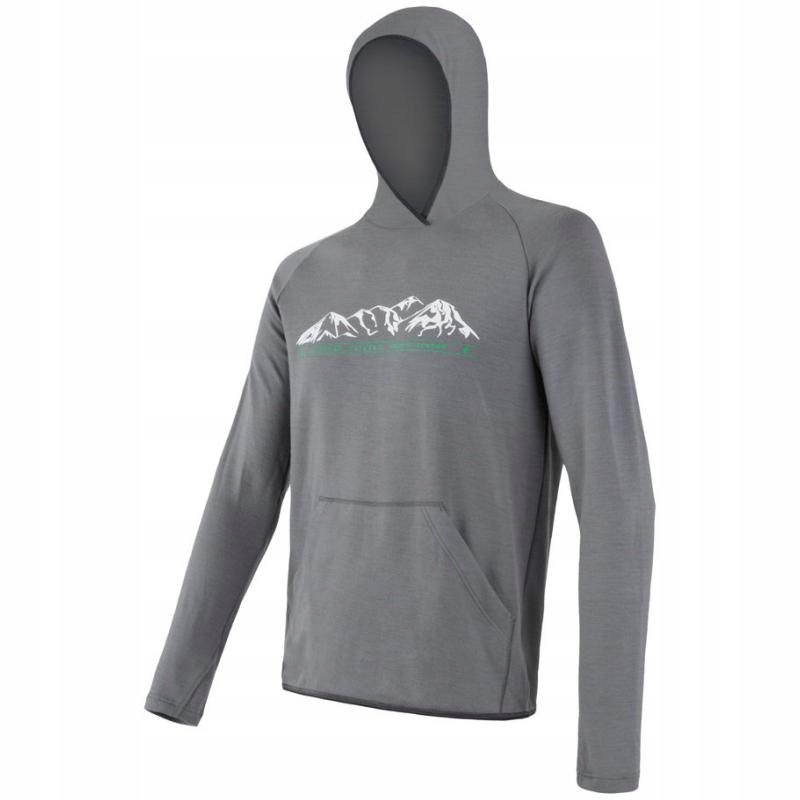 Sensor Merino Upper fleece hooded MEN gry mou. L – Idealny wybór na górskie wyprawy