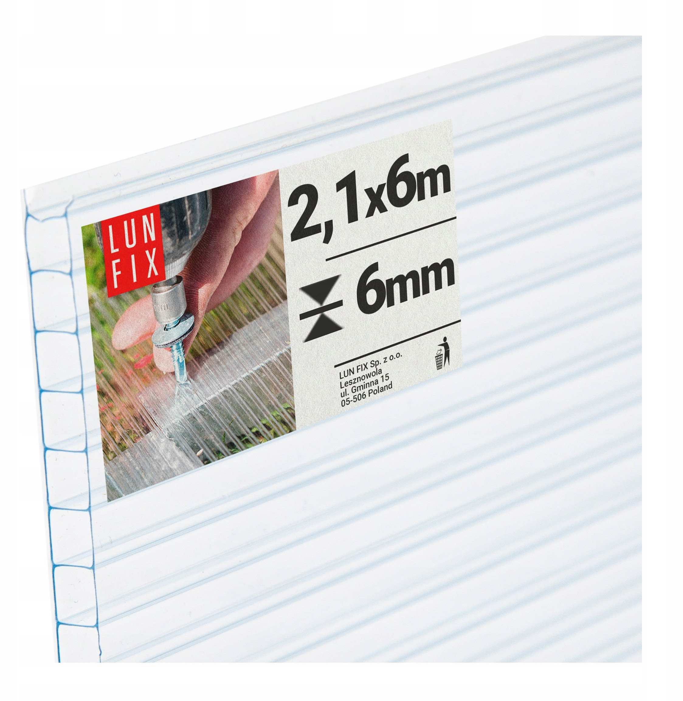 Lun Fix Poliwęglan komorowy 6mm 2,1x6m – Idealne rozwiązanie dla Twojej szklarni