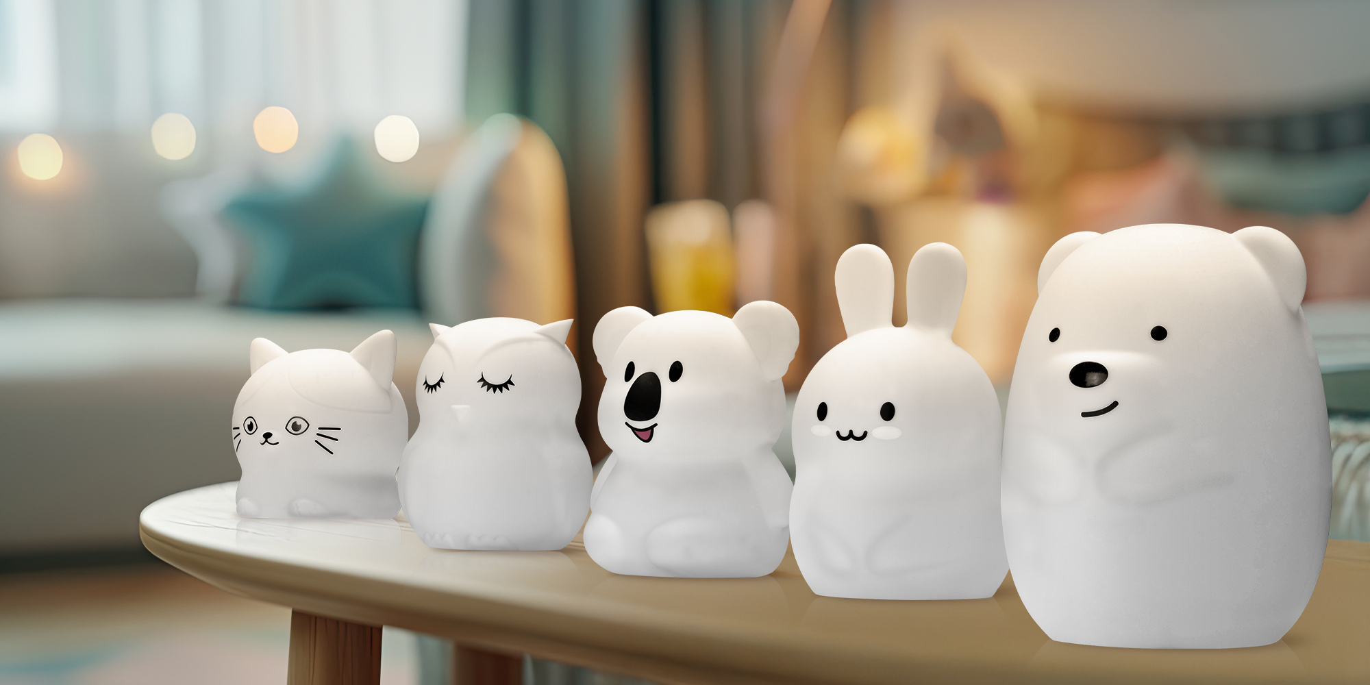 width=100% Lampka silikonowa Redleaf Silly Cat