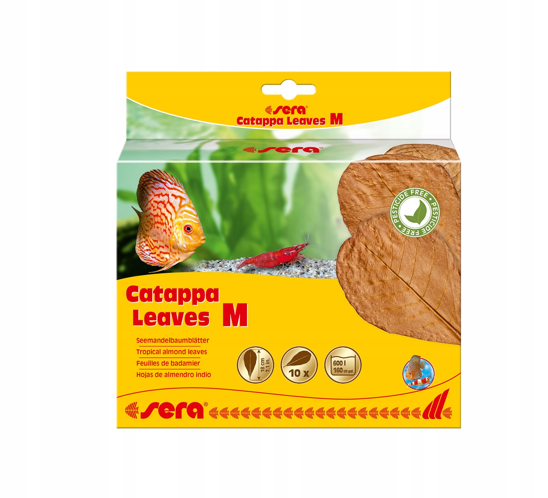 Sera Liście migdałecznika - Catappa Leaves M, 18 cm, 10szt/OPAK – Naturalna pielęgnacja wody w akwarium