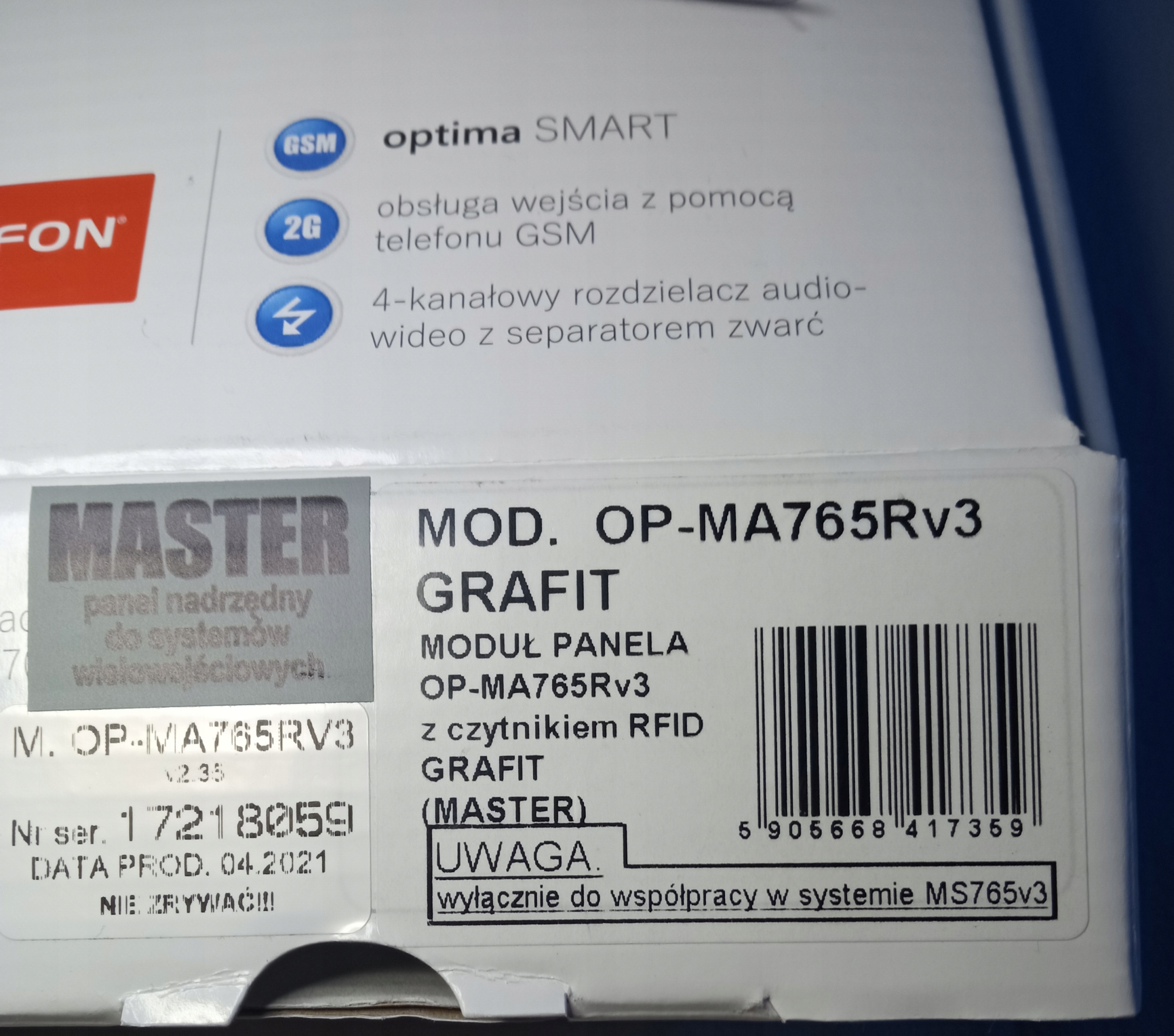 Cechy i funkcje panelu Optima MA765