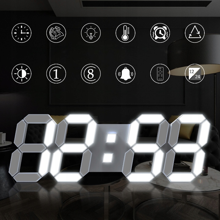 Zegar elektroniczny z pilotem LED RGB – Nowoczesny budzik do każdego wnętrza