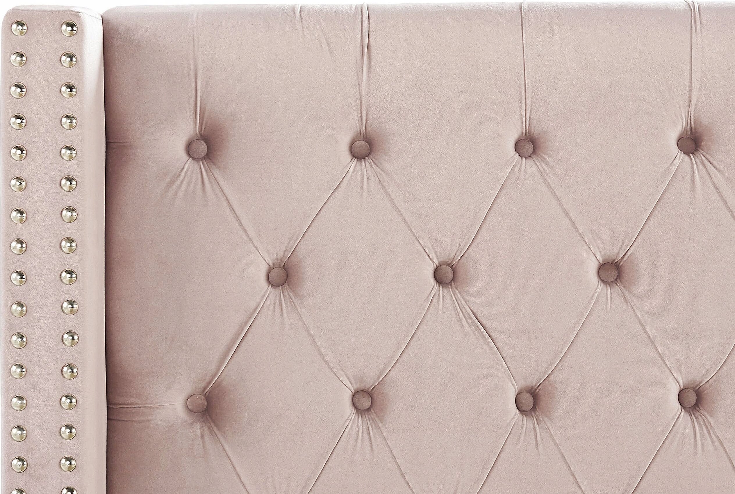 Łóżko welurowe 160 x 200 cm różowe LUBBON – Komfort i elegancja w Twojej sypialni