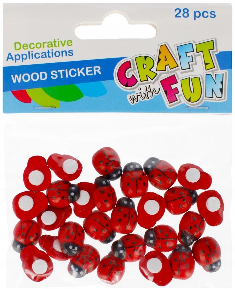 Craft with Fun Ozdoba Dekoracyjna Drewniana Biedronka 15mm – Kreatywność w Twoich rękach