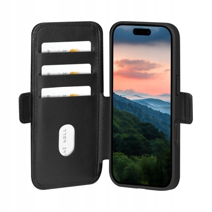 Funkcjonalność portfela z trzema przegródkami na karty