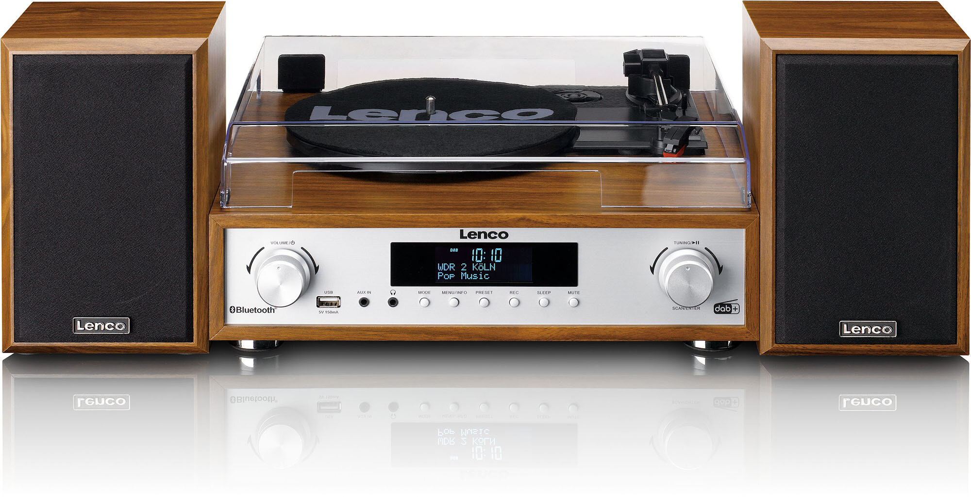 Gramofon Lenco MC-160WD Drewno – Stylowy zestaw audio w retro stylu
