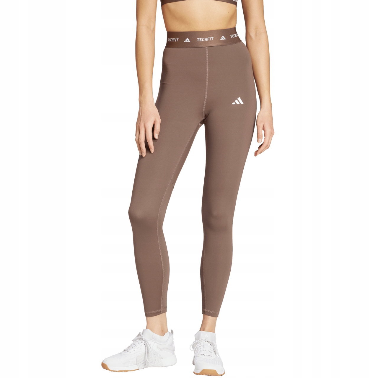 Legginsy damskie adidas Techfit 7/8 brązowe JW5181 – Komfort i styl w każdej aktywności