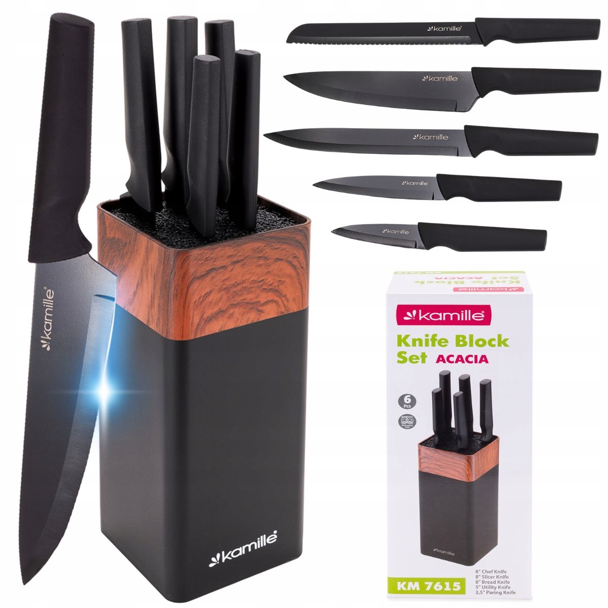 Zestaw noży z uchwytem 6 gab. 7615 – Niezbędny element każdej kuchni