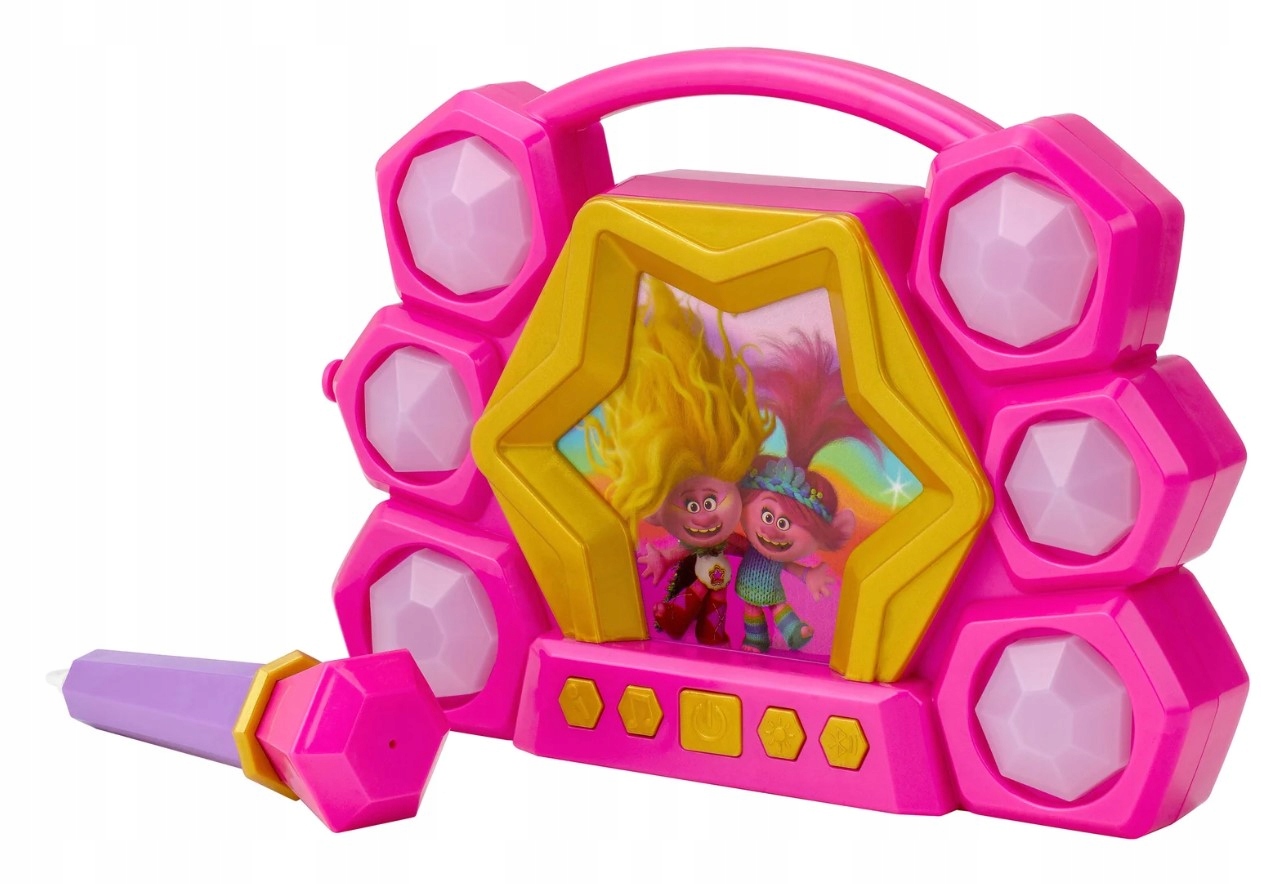 BoomBox Głośnik Bluetooth + Mikrofon Karaoke 2w1 Trolls Trole Królowa Poppy – Muzyczna zabawa dla dzieci