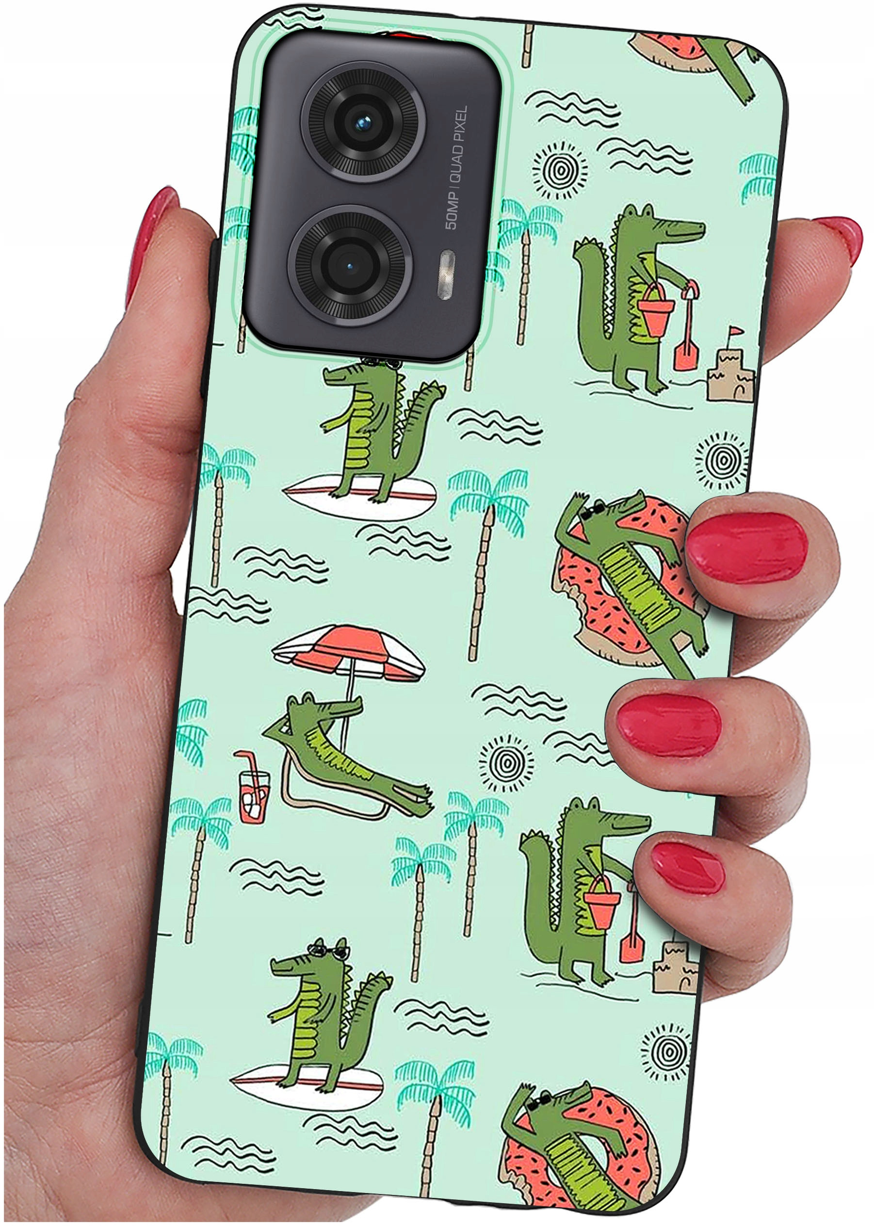 Etui do Motorola Moto G24 | G24 POWER | G04 | E14 WZORY | SILIKONOWE MATT CASE + SZKŁO HARTOWANE 9H