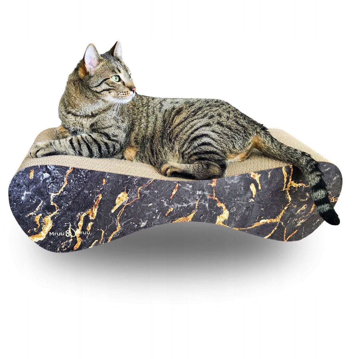 Drapak kartonowy czarny marmur Mruu&Pruu Drapak Dla Kota Mimi – Idealne legowisko i zabawka dla Twojego kota