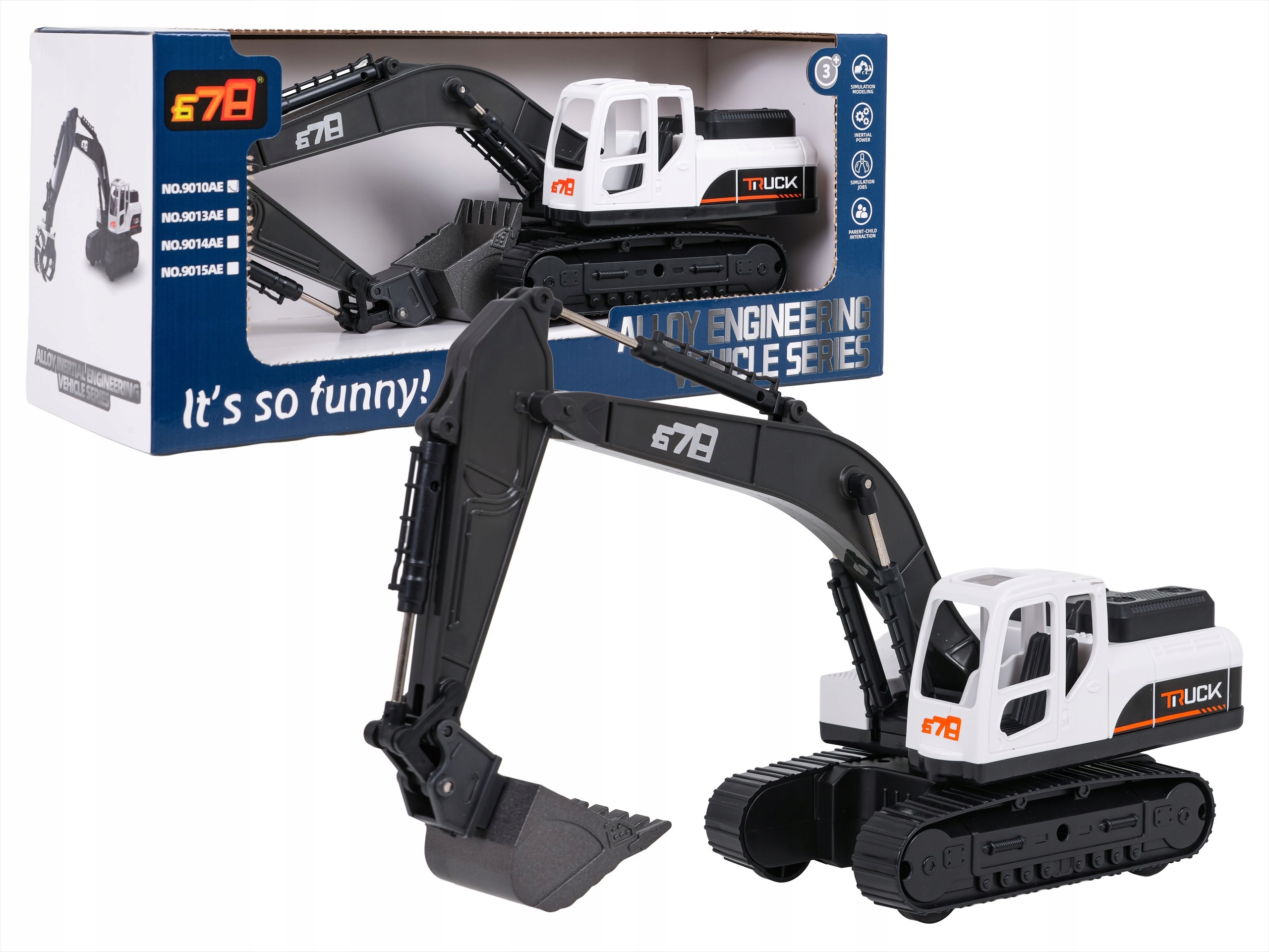 Metalowa Koparka Biała – Idealna zabawa dla małych budowniczych