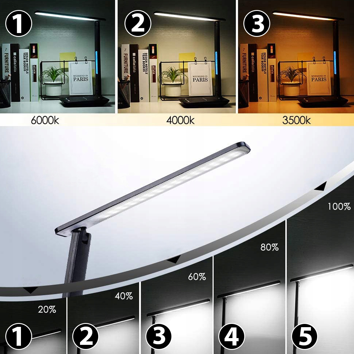 Wielofunkcyjny wyświetlacz LED z kalendarzem i budzikiem