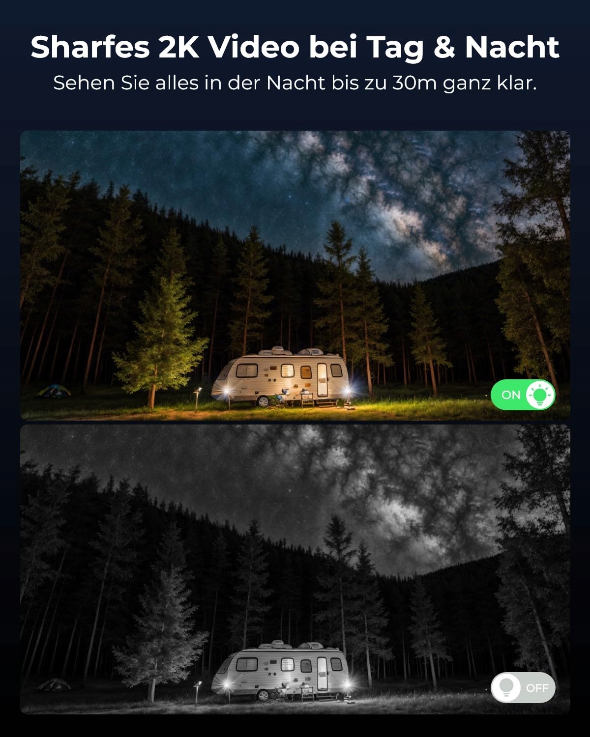 Wysoka jakość obrazu 2K/4MP – Wyraźne detale w dzień i w nocy