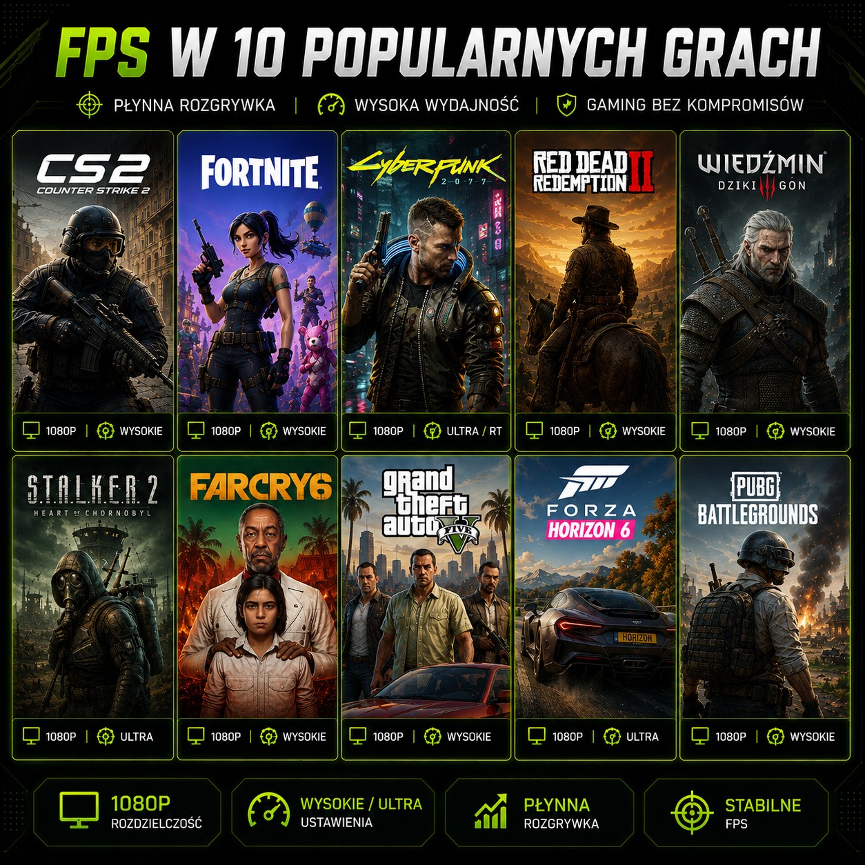 FPS w popularnych grach — NVIDIA GeForce RTX 5060 Ti 8GB