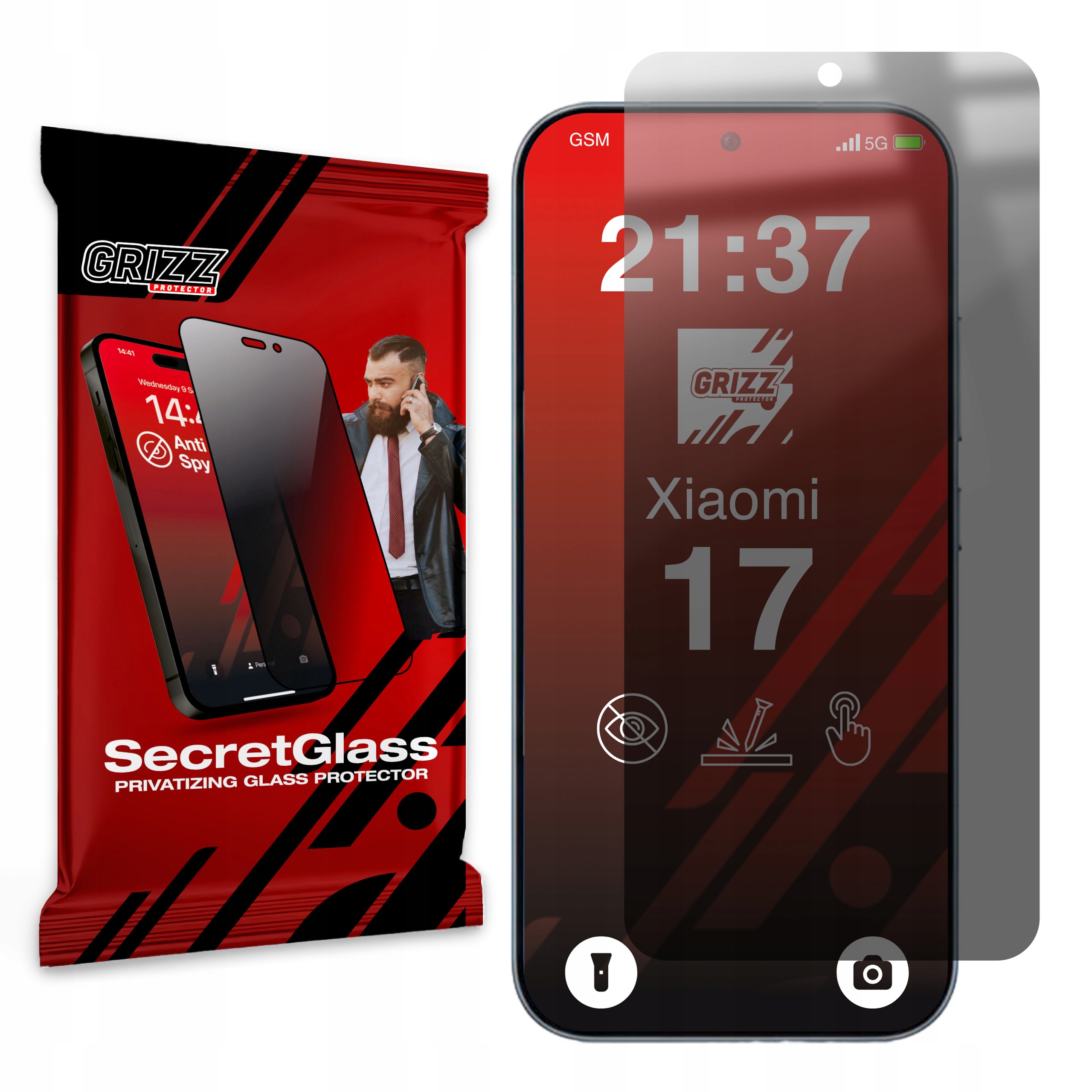 Matowe szkło prywatyzujące GrizzGlass SecretGlass do Xiaomi 17 – Ochrona i prywatność w jednym