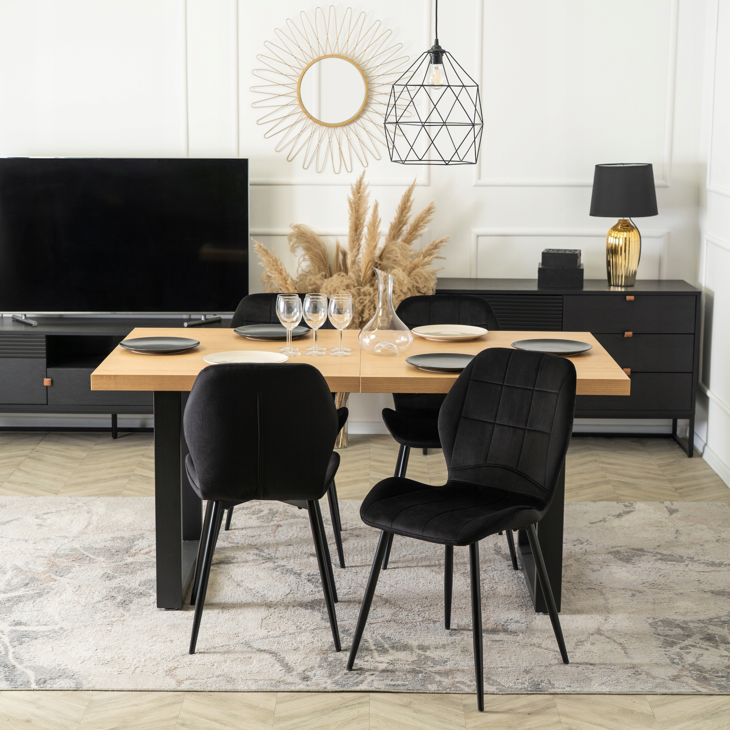 Zestaw Stół Rozkładany z Krzesło Komplet 4x Tapicerowane Jadalni Kuchenne – Idealne rozwiązanie do Twojego wnętrza