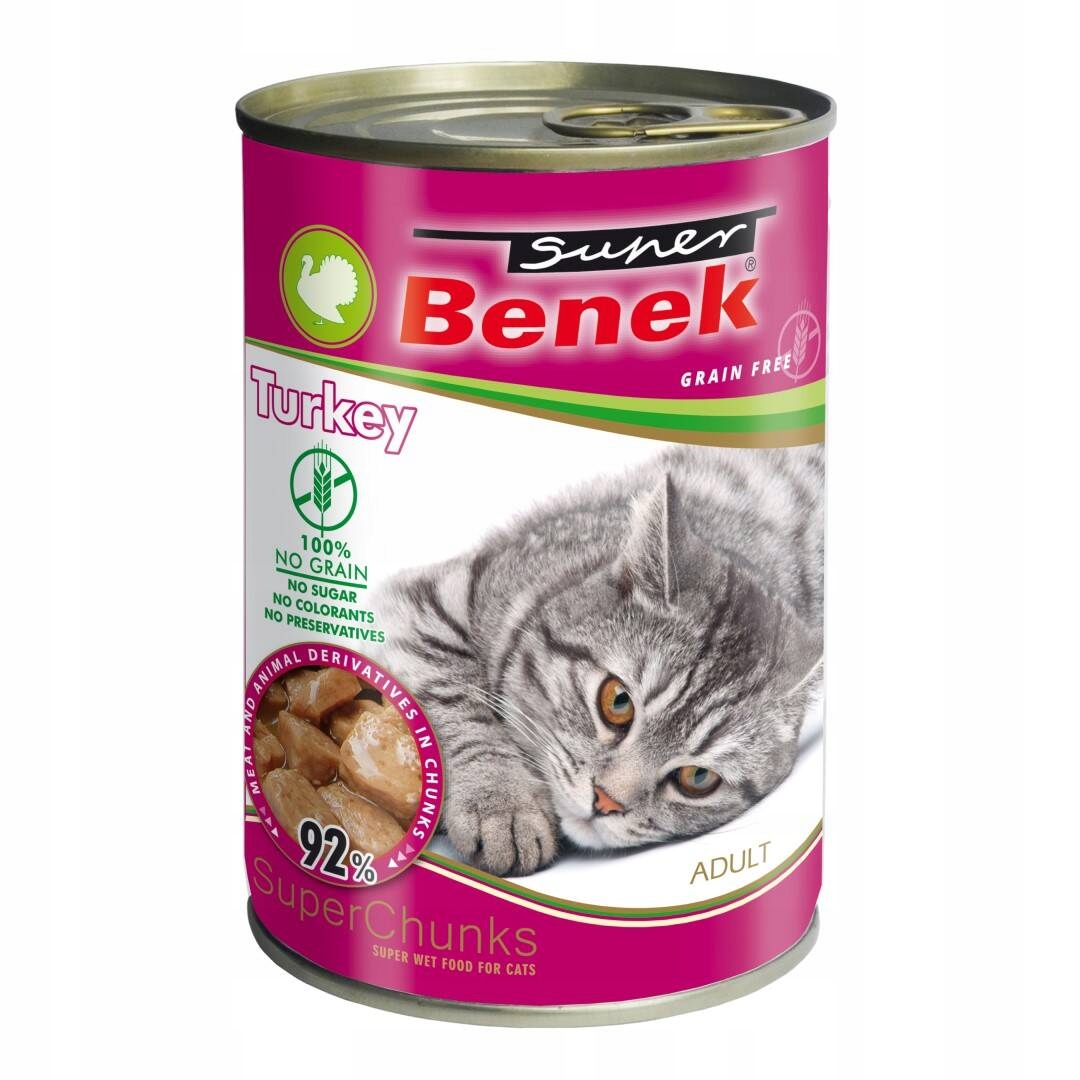 Super Benek KOT kąski z indykiem w sosie 415g – Doskonała karma dla Twojego kota