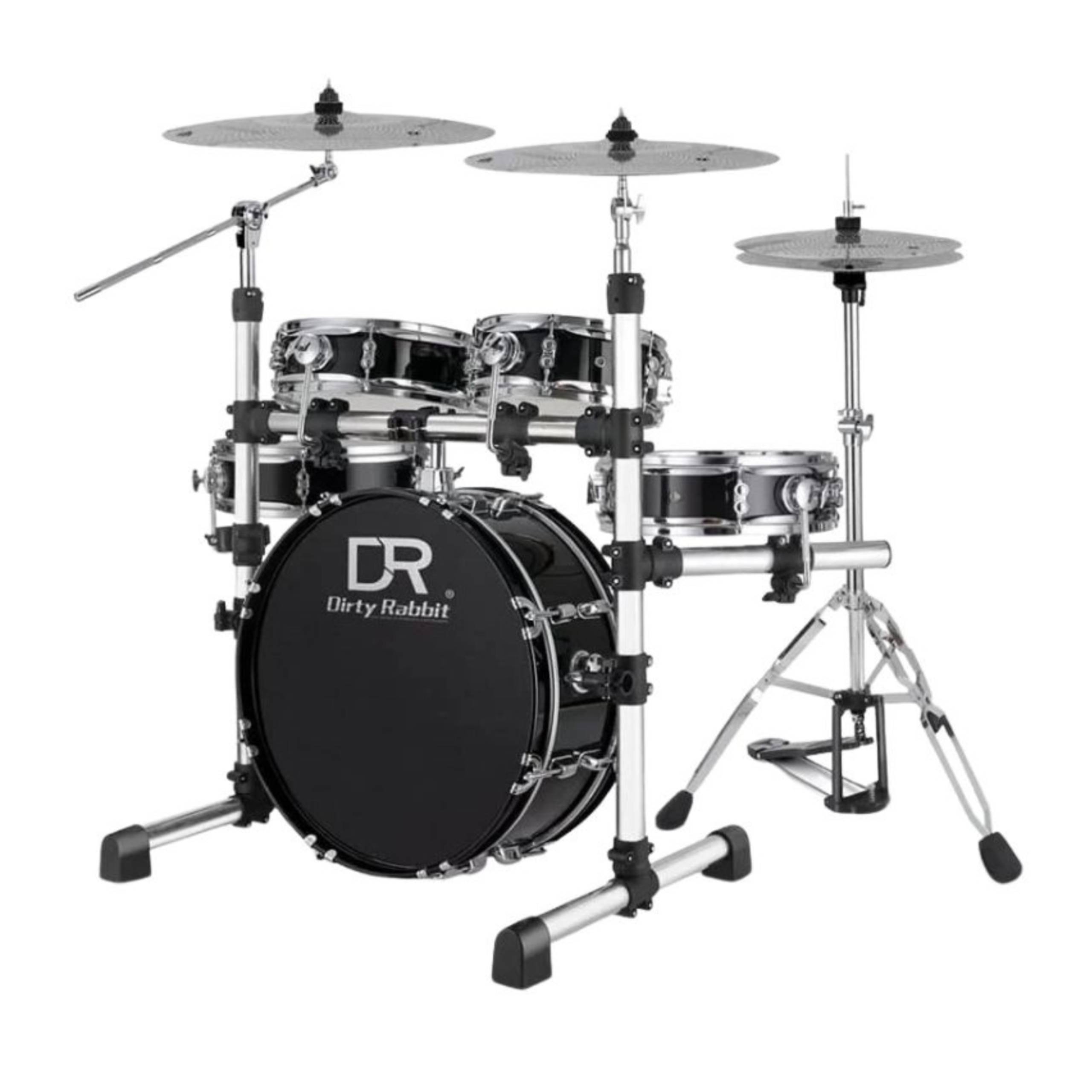 Przenośny zestaw perkusyjny DIRTY RABBIT TDB-200-Black – Muzyczna przygoda w Twoim domu