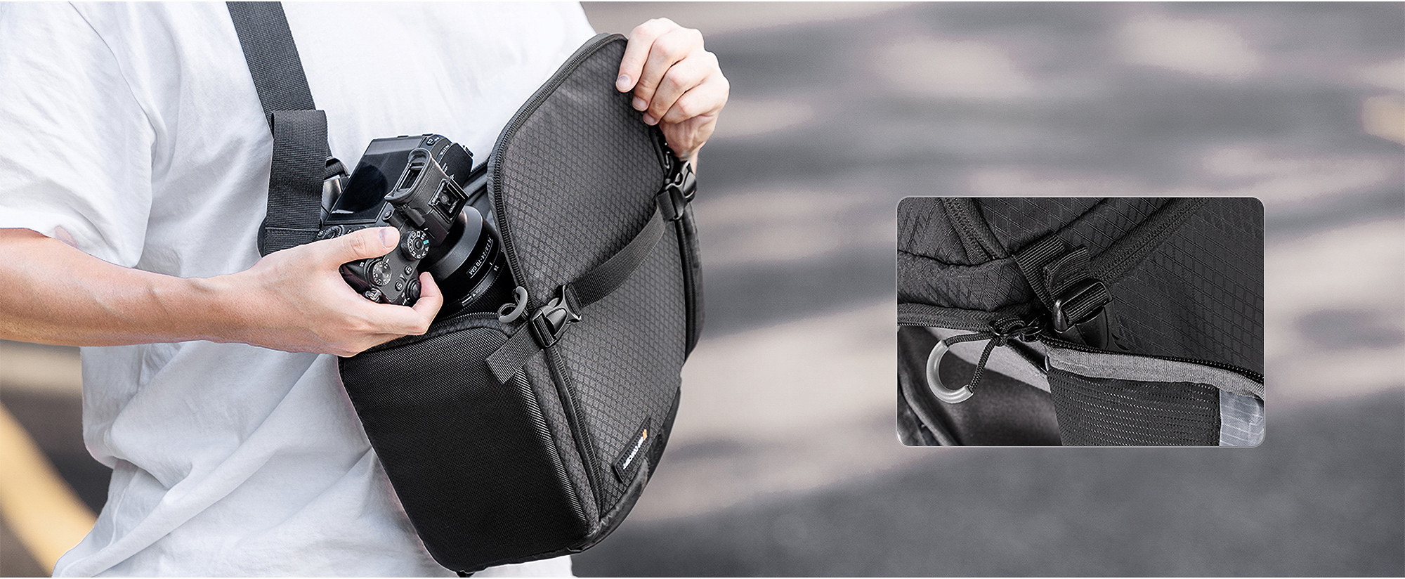 Plecak fotograficzny K&F Concept Beta Messenger 10 l - czarny - Ergonomiczny pasek na ramię