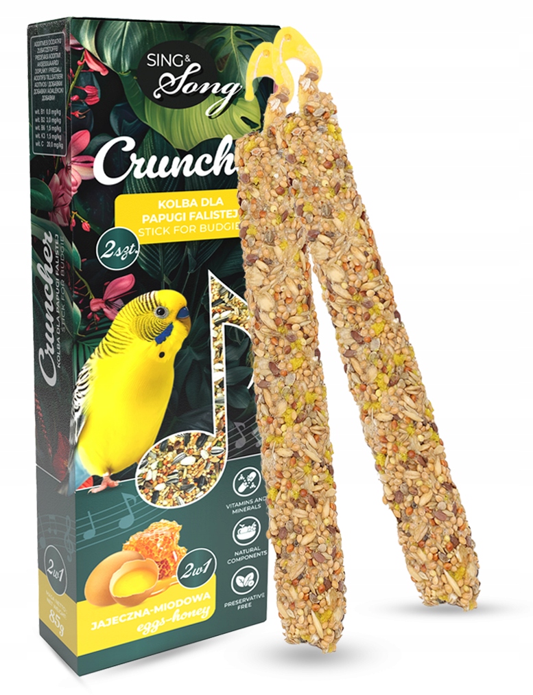 SING & SONG Cruncher dla papużki falistej 85g – Smakowita przekąska 2w1