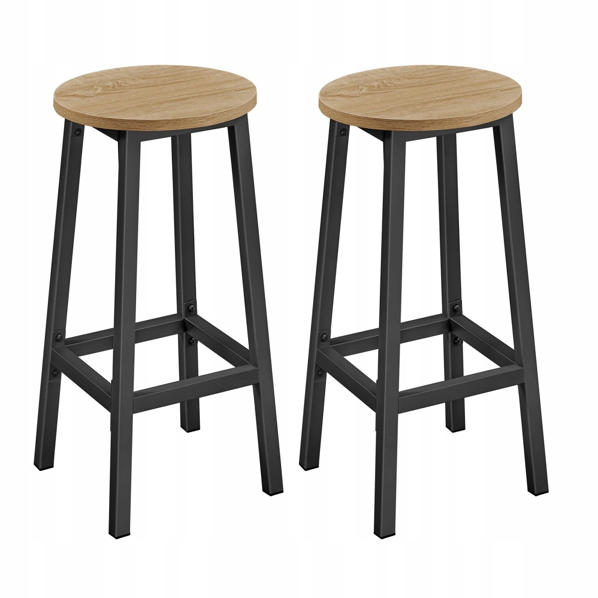 Taborety Barowe 2 szt - sonoma - LBC032B11 – Stylowe i funkcjonalne rozwiązanie do Twojego wnętrza