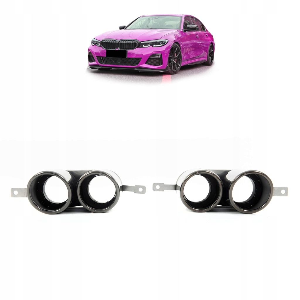 Końcówki tłumika Black do BMW 3 (G20) Sedan 2018-obecnie – Styl i jakość w jednym