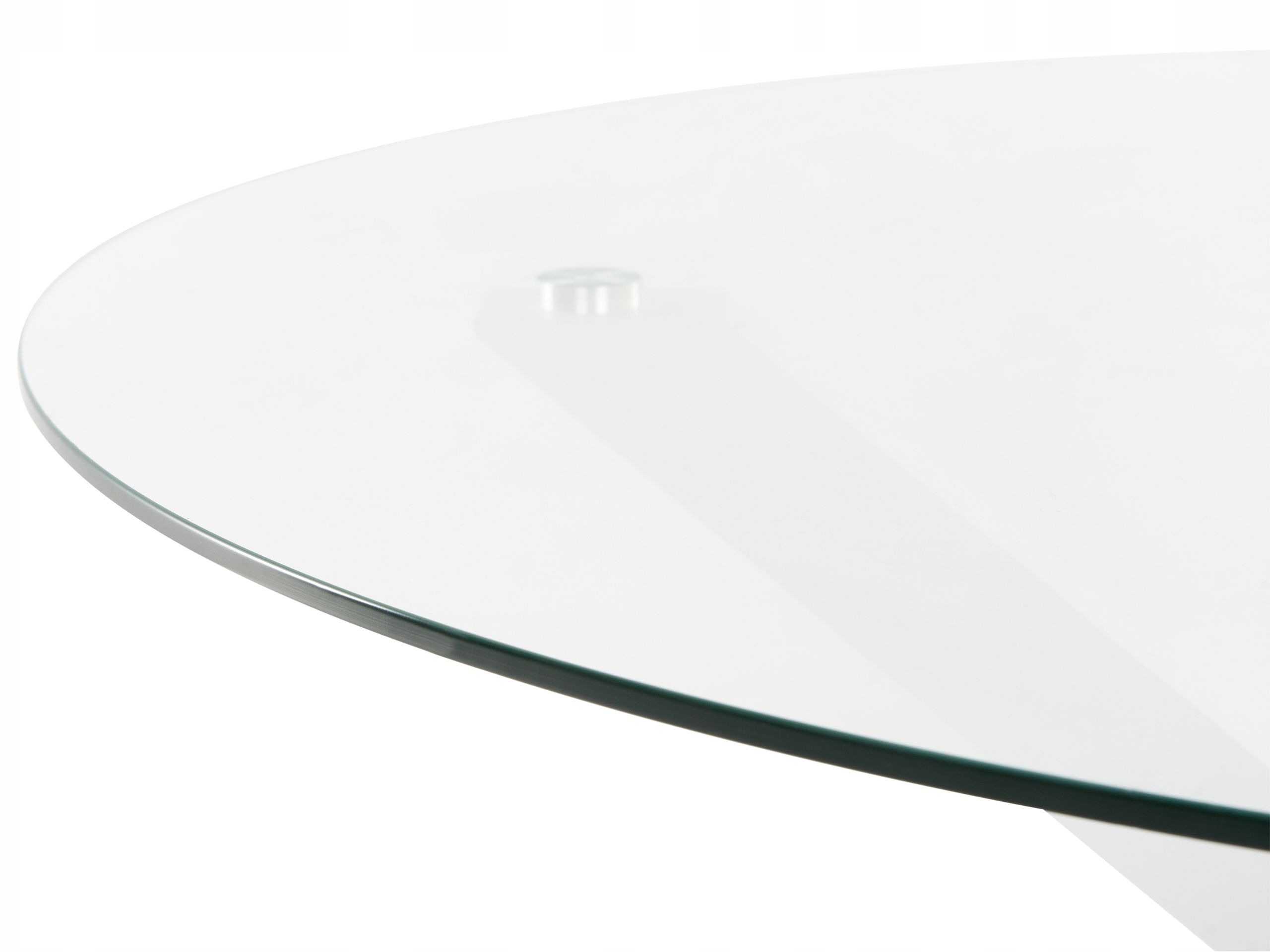 Okrągły stół z przezroczystym blatem szklanym