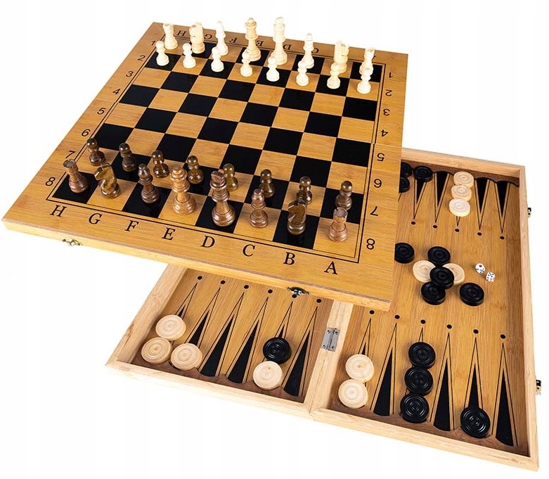 Gra planszowa B10A1 3W1 – Szachy, Warcaby i Backgammon dla całej rodziny