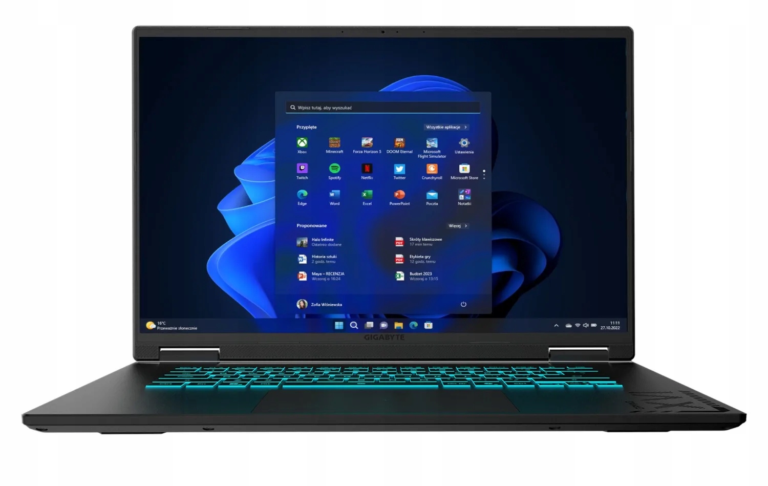 Gigabyte GAMING A16 PRO – Wydajny laptop do gier z procesorem Intel Core 7