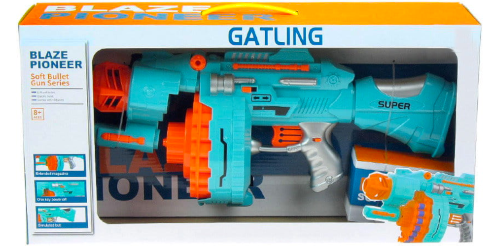 NERF Wyrzutnia Blaster Pistolet Karabin Elektryczny AUTOMATYCZNY Na Strzałki TOMDORIX