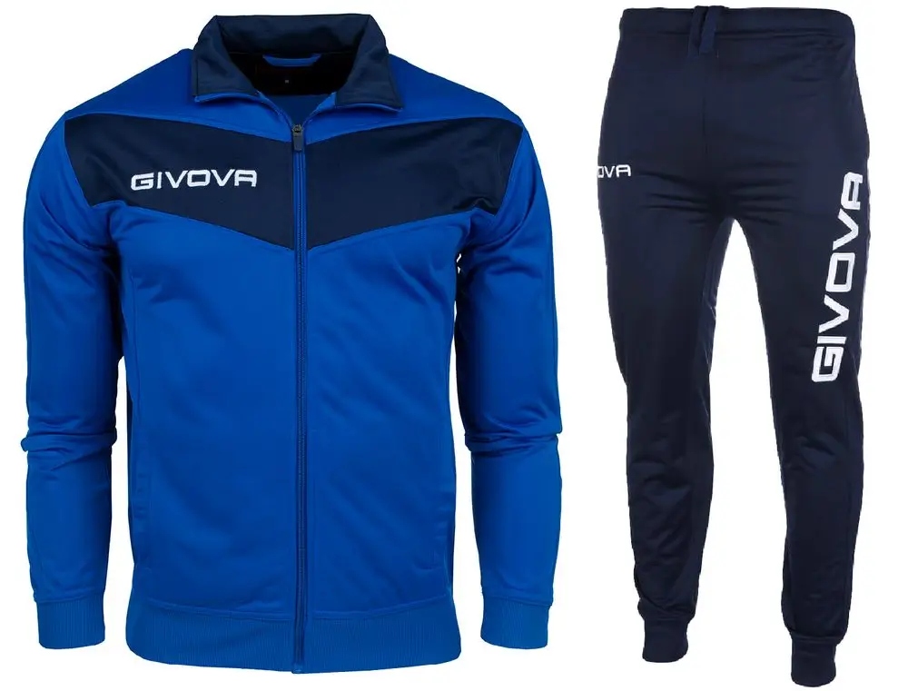 Dres treningowy piłkarski Givova Tuta Visa Triacetato niebiesko-granatowy TR018 0204 – Komfort i styl na boisku
