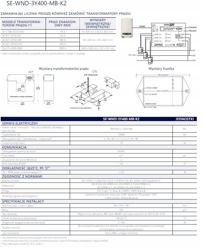 Funkcjonalność Modbus – Import i eksport danych pomiarowych