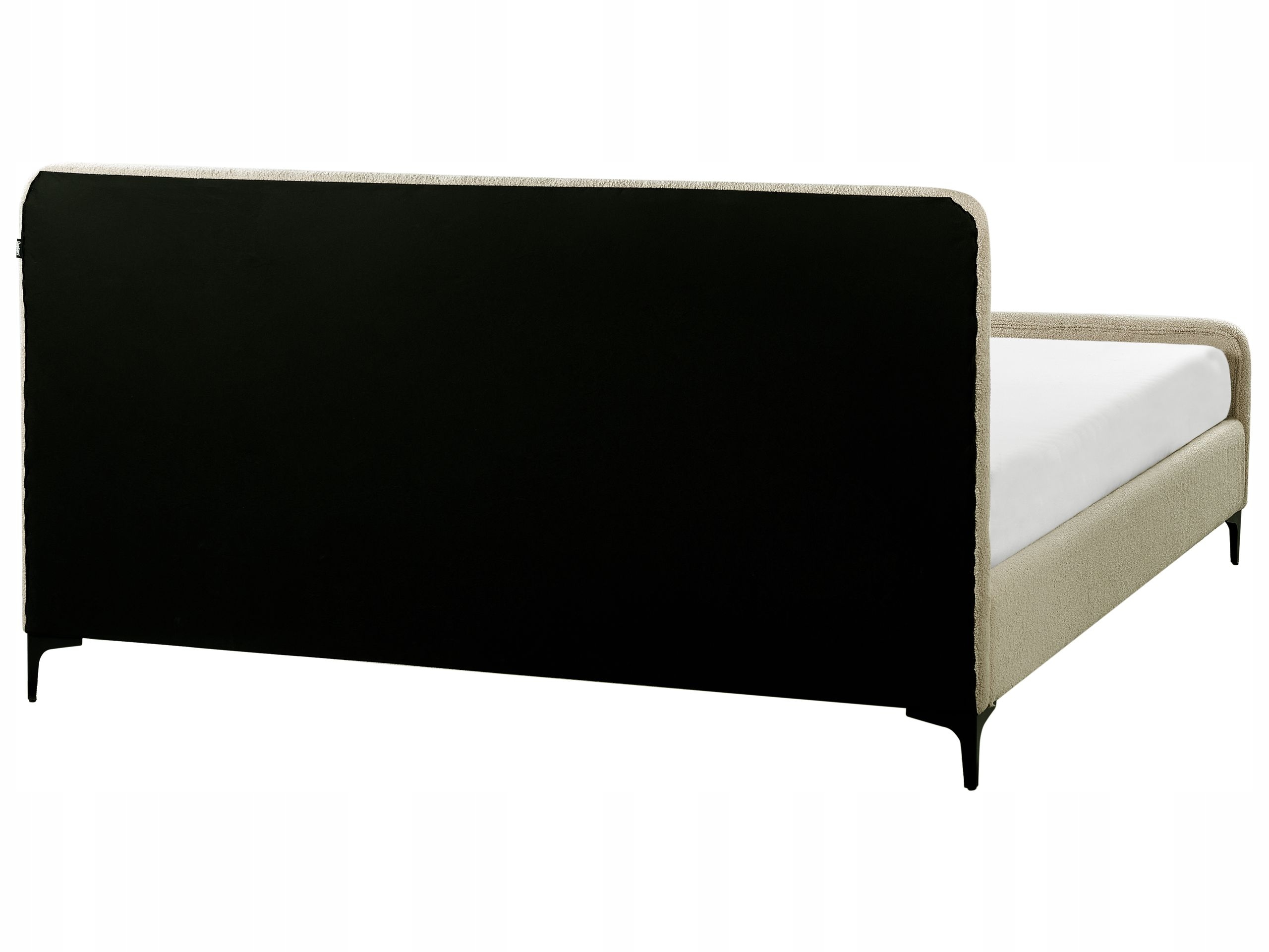 Łóżko Boucle LUNAN 180 x 200 cm Beżowy – Elegancja i komfort w Twojej sypialni