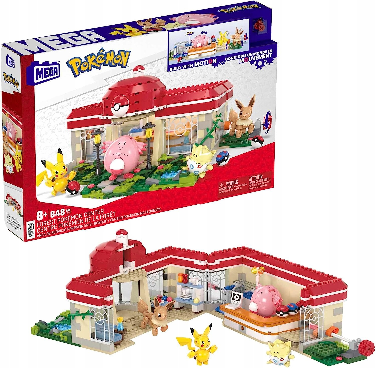 Mega Bloks Zestaw konstrukcyjny Pokemon Leśne centrum HNT93 – Stwórz swój własny świat Pokémonów