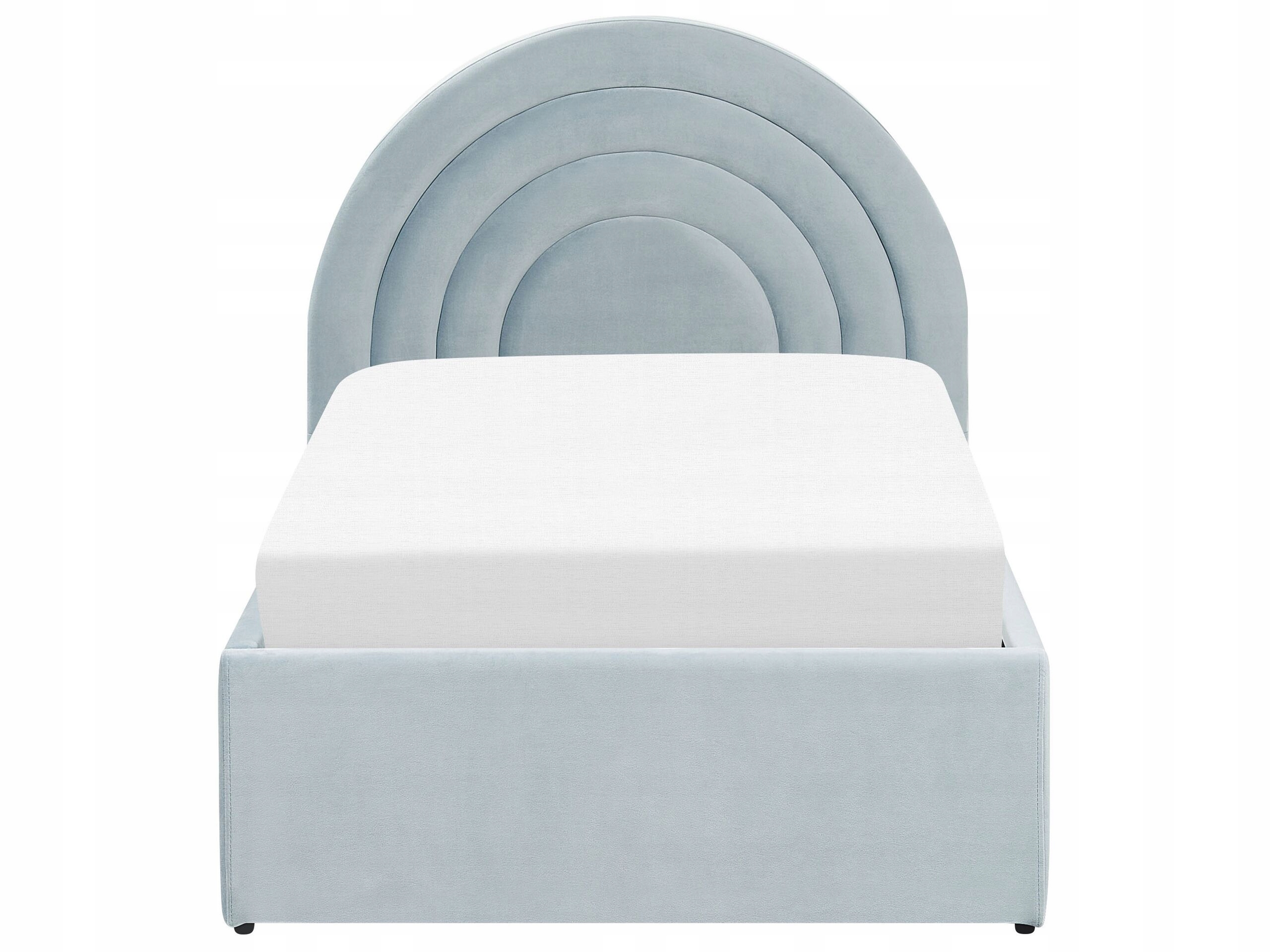 Łóżko z pojemnikiem welurowe 90 x 200 cm jasnoniebieskie ANET – Idealne do pokoju dziecięcego