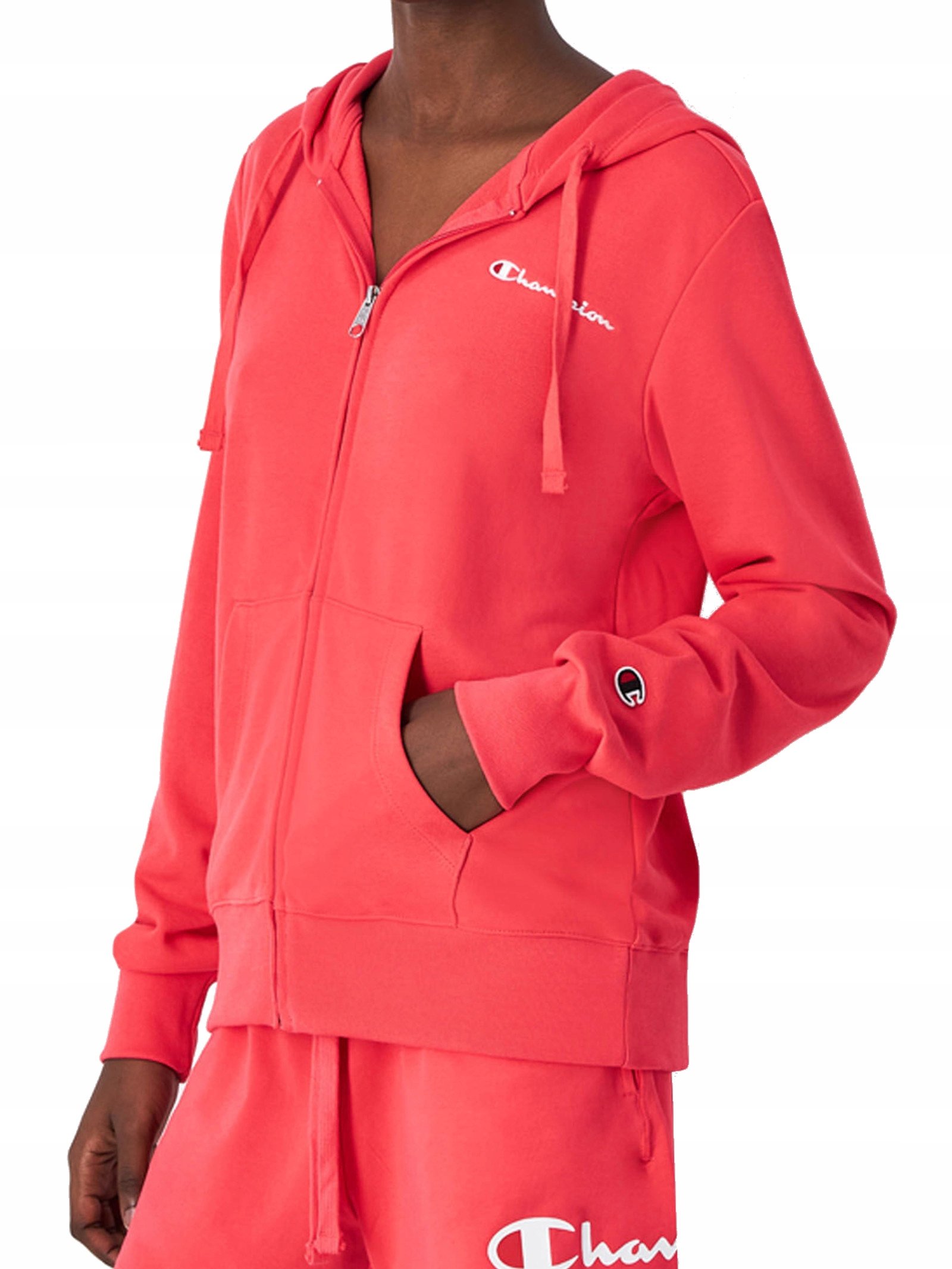 Bluza damska Champion Full Zip Hoodie Sweatshirt – Komfort i styl w różowym kolorze