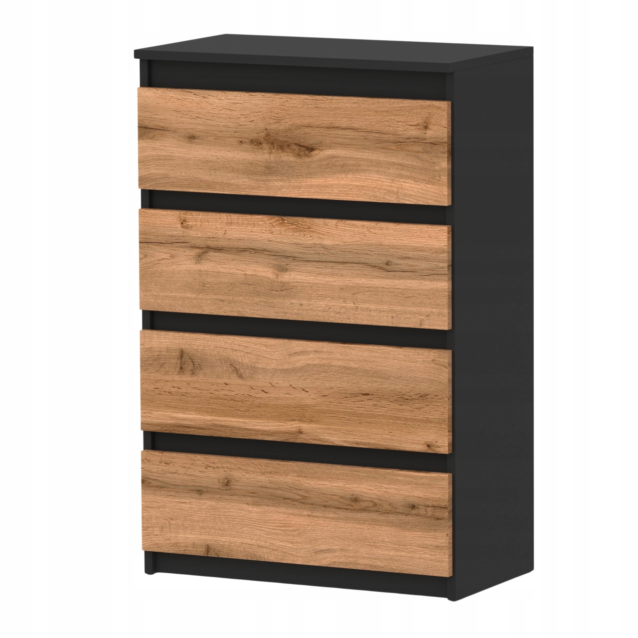 Komoda z Szufladami Czarna Dąb Wotan 60cm – Idealna do Twojego Wnętrza