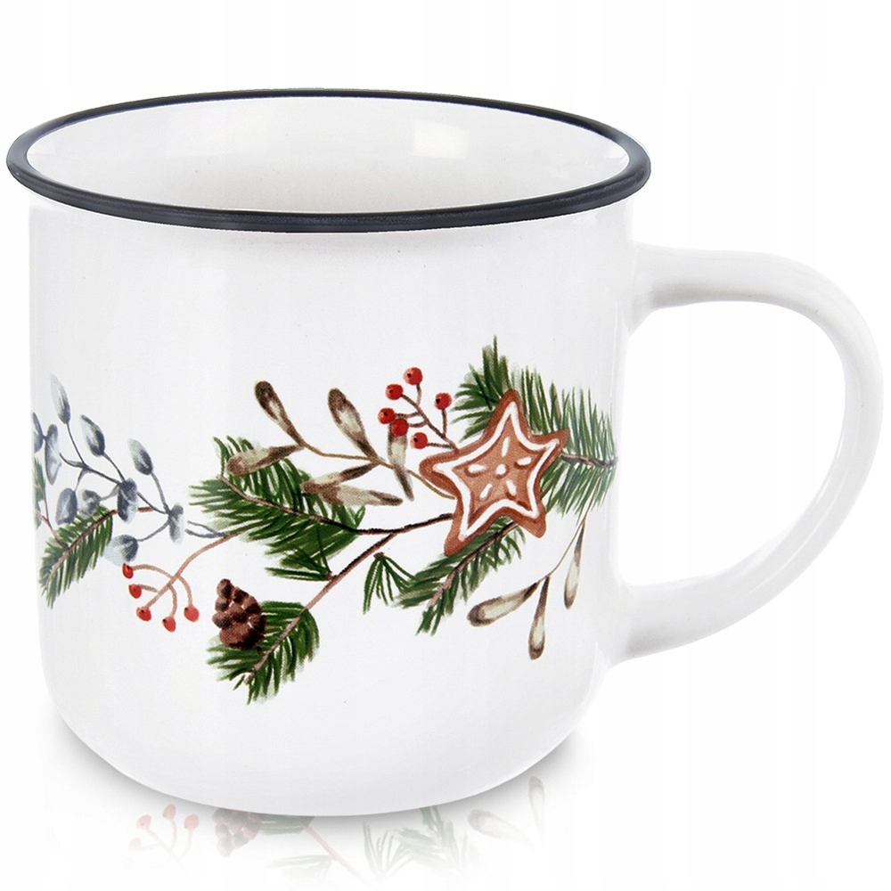 Kubek Ceramiczny 330 ml ORION Gałązki Iglaste – Idealny do codziennego użytku