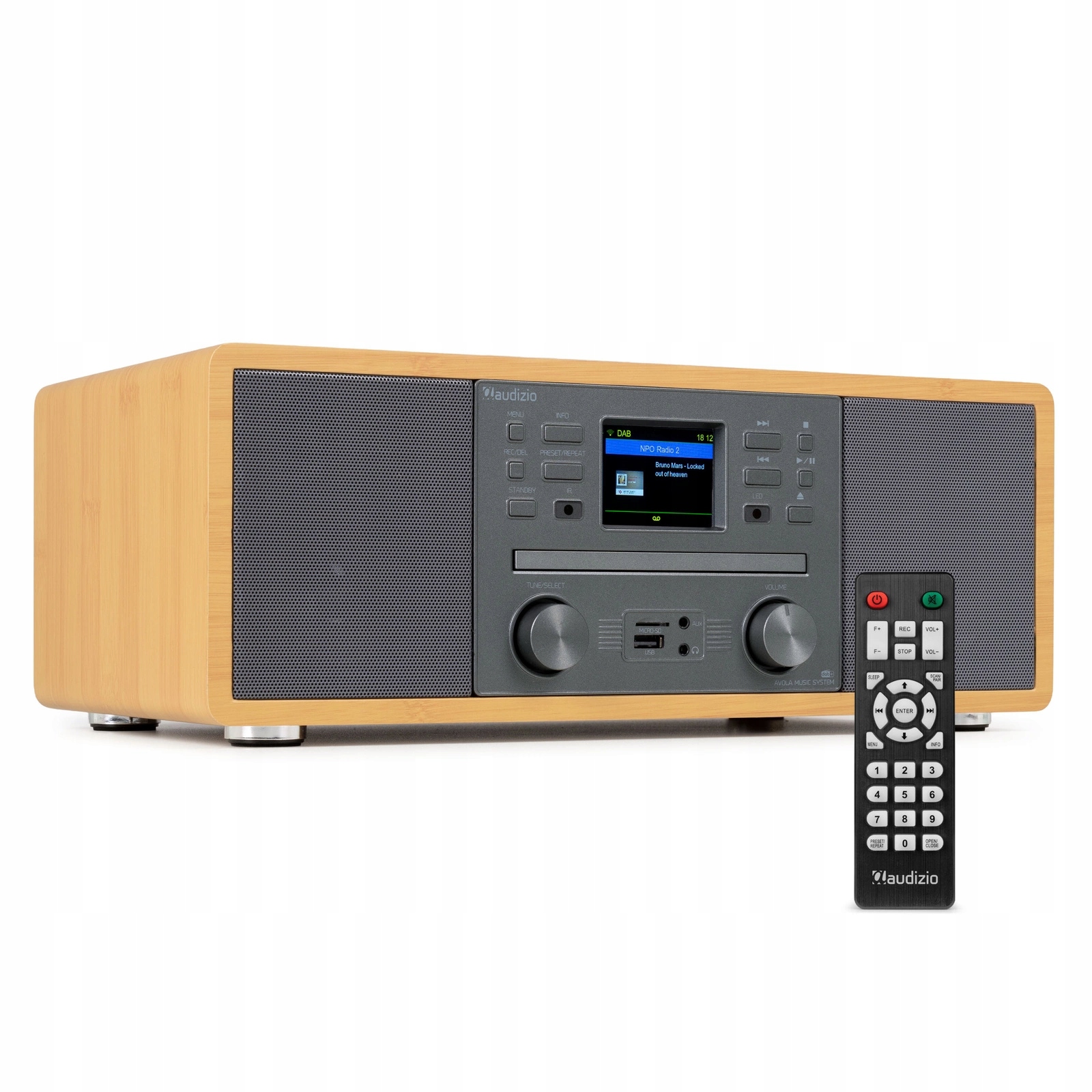 Radio internetowe Avola CD/BT/DAB+/WIFI – Wszechstronny system audio w stylu bamboo